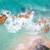high angle photography of ocean