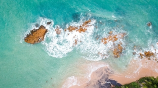 high angle photography of ocean